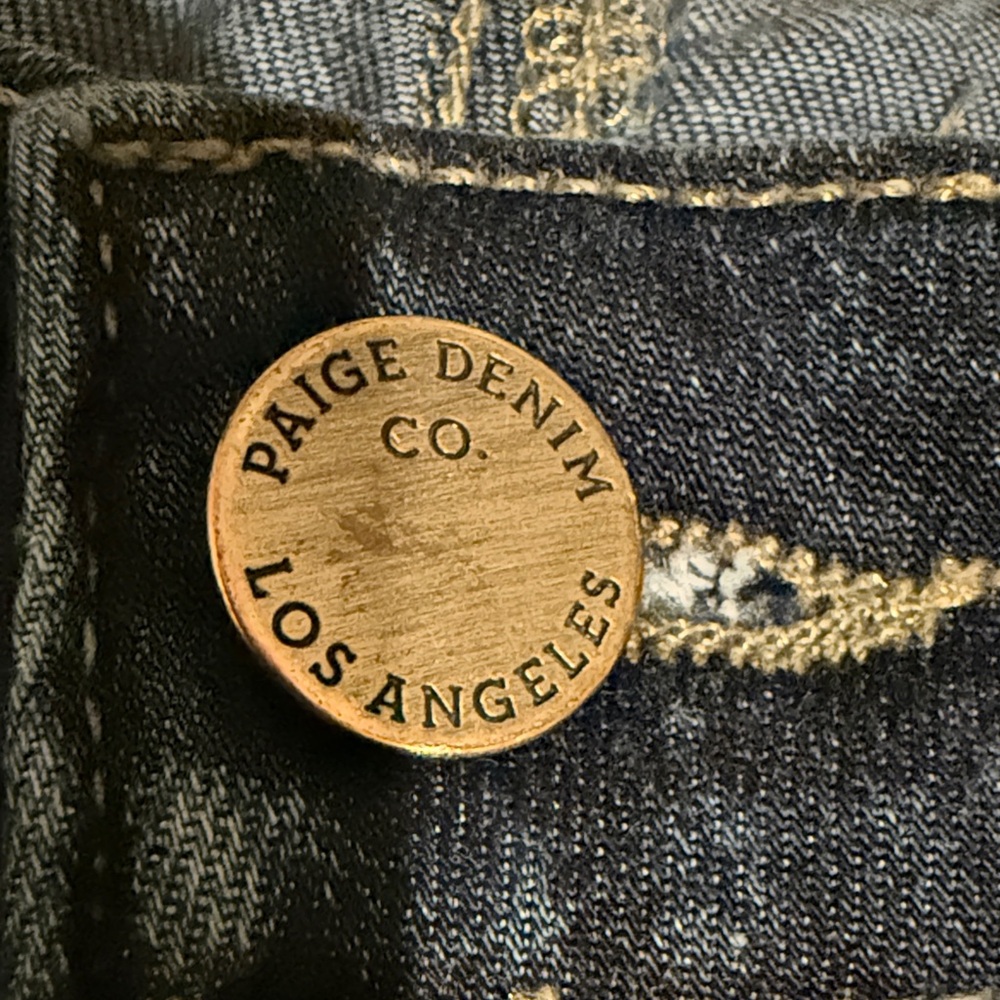 PAIGE Deep Blue Skyline Crop Jeans - Picture 4 of 11